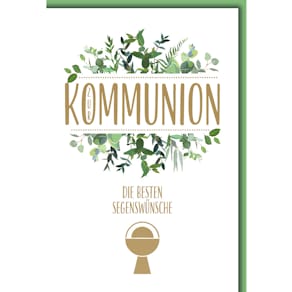 Kommunionskarte, bunt, 11,5 x 17 cm, mit Umschlag
