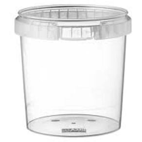 Plastbøtte m. Handy-Lock låg, Ø133x150 mm, PP, klar, 180 sæt