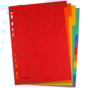 Register DONAU A4, 12-teilig, farbige Taben, 225g