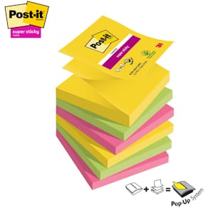 Haftnotizblock Post-it Super Sticky Z-Notes Carnival, 76 x 76 mm,