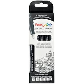 Fineliner Pentel Pointliner S20P-5, 5 St., permanent, schwarz