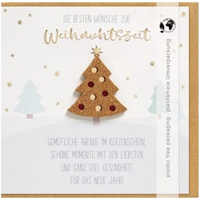 Weihnachtskarte PERLEBERG Moments Collection Kork, Tanne, bunt