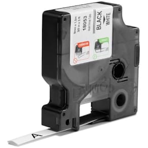 Tape Rhino krympslang 9mm svart på vit