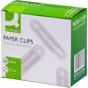 Papierklemmen Q-CONNECT, 77 mm, doos van 100 stuks