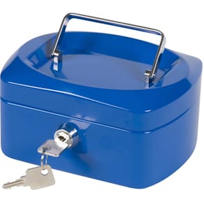 Geldkoffer Q-CONNECT, 155 x 120 x 75 mm, blauw