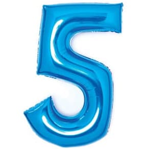 Folienballon Zahl 5, blau
