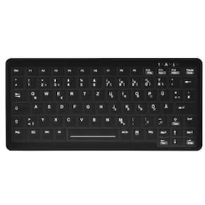 ACTIVE KEY ClassicClean Medical Keyboard Backlit Black (Nord