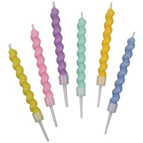 Geburtstagskerzen PBS, 6 Stück, gedreht, sortiert