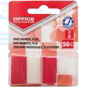Indextabs OFFICE Products, 43 x 25 mm, rood, blister van 50 tabs