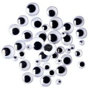 Plastögon PET svart/vit 300/fp