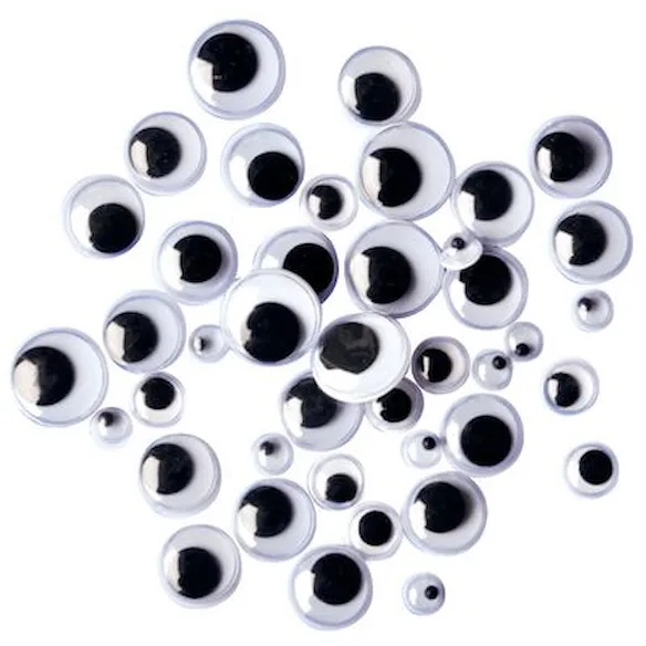 Plastögon PET svart/vit 300/fp