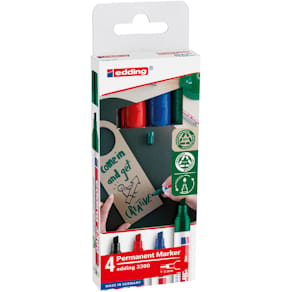 Permanentmarker-Set edding 3300, 4 St., sortiert