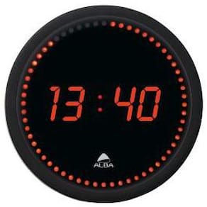 Väggur ALBA LED Ø30cm svart/röd