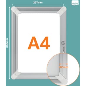 Clicklijst Nobo Premium Plus, uit aluminium, afsluitbaar, ft A4