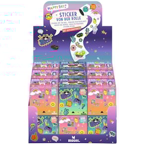 Stickerrolle MOSES Happy Day, 200 Motive, glitzernd