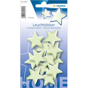 Leuchtsticker HERMA, Sterne, 12 Stück