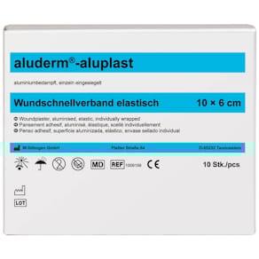 Wundpflaster aluderm+silber aluderm-aluplast elastisch, 10 cm-Abs