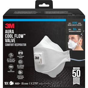 Stofmasker 3M Aura Comfort Cool Flow, FFP2, met ventiel, 10 st.