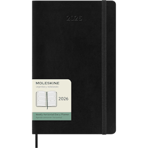 Classic Soft 12M Weekly Horizontal Large Svart 2026