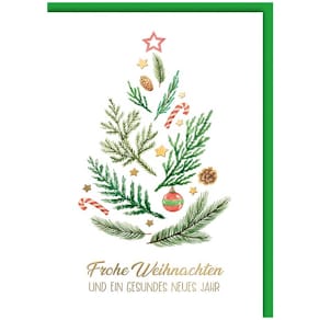 Weihnachtskarte Noname, geprägt, bunt, mit Umschlag