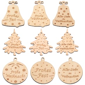 Holzanhänger SPRUCHREIF Weihnachten, 90 Stück sortiert