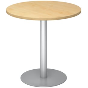 Besprechungstisch HAMMERBACHER STF08, rund, ahorn/silber, Ø 80 cm