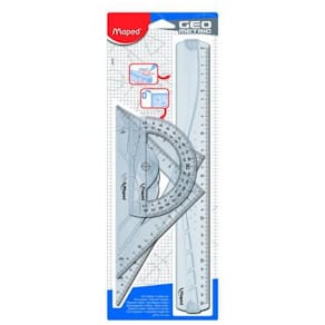 Linjal MAPED sett linjal/2vinkl./transp.