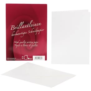 Kartenmappe Rössler Brillantl, A6hd, weiß, 10 Karten/10 Umschläge