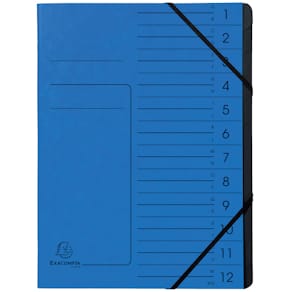 Ordnungsmappe Exacompta, 12-teilig, blau, A4