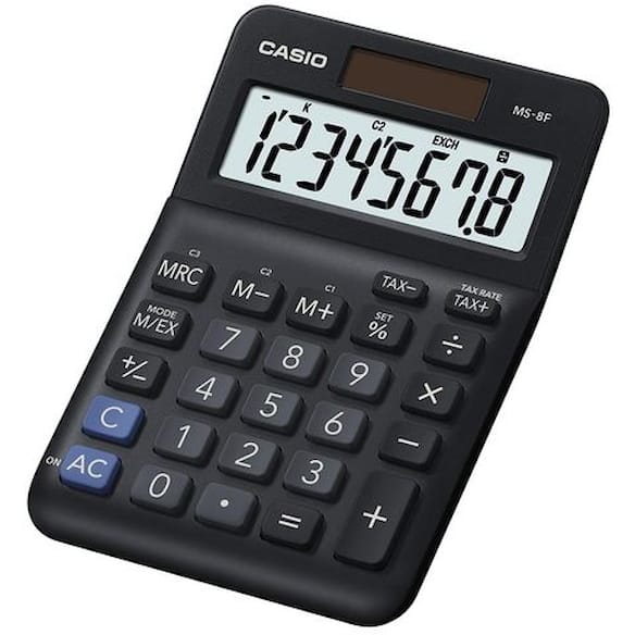 Bordregner CASIO MS-8F Mini Sort