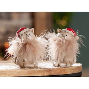 Weihnachtsfigur Katze GILDE, braun, 2-fach sortiert