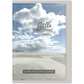 Trauerkarte KOMMA³, weiß/schwarz, mit Umschlag