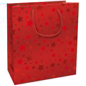 Geschenktragetasche BRAUN + COMPANY Shimmering Stars, rot