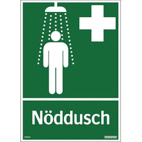 Skylt Nöddusch 210x297mm