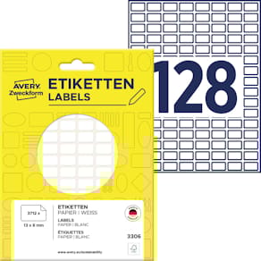 Vielzweck-Etiketten Avery Zweckform, 13 x 8 mm, 3712 St., weiß