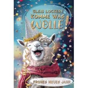 Neujahrskarte Noname, mit Glitter, bunt, inkl. Umschlag