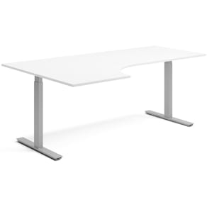 Skrivbord el vänster 80x200 cm Vit/Silver