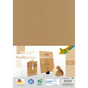 Kraftkarton Folia, A4, 50 Blatt, natur