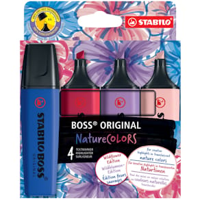 Textmarker-Etui STABILO NatureCOLORS Wildflower, 4 St., sortiert