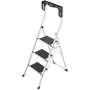 Trittleiter Hailo K75 ComfortLine, Stahl, weiß