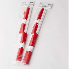 Plastflag på pind, rød/hvid 270 x 200 mm, fødevaregodk., 10 stk