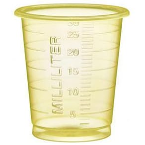 Medicinbägare Eco 30ml smal gul 90/fp