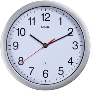 Wanduhr MAUL MAULrun Funk, Ø 25 cm, silber