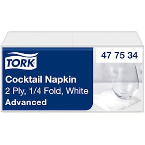 Servett TORK Cocktail 2-lags vit 200/fp