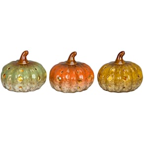 LED-Kürbis POSIWIO, sortiert, 8,5 x 8,5 x H7 cm, Herbst