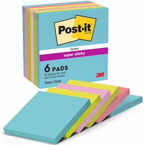 Post-it Supersticky Miami, 76x76mm, 6/FP