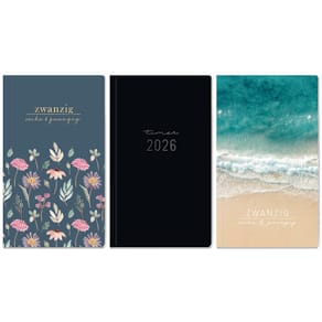 Buchkalender HÄFFT Pocket A6+ slim 2026, schwarz, 64 Seiten