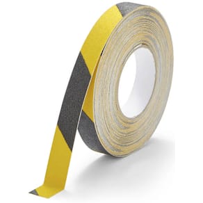 Advarselstape Durable gul/sort 25 mm, 1 rulle