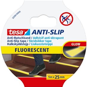 Antisliptape Tesa, 5 m x 25 mm, fluogeel