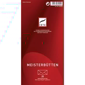 Briefumschlag DFW Meisterbütten, DIN lang, weiß, 25 Stück